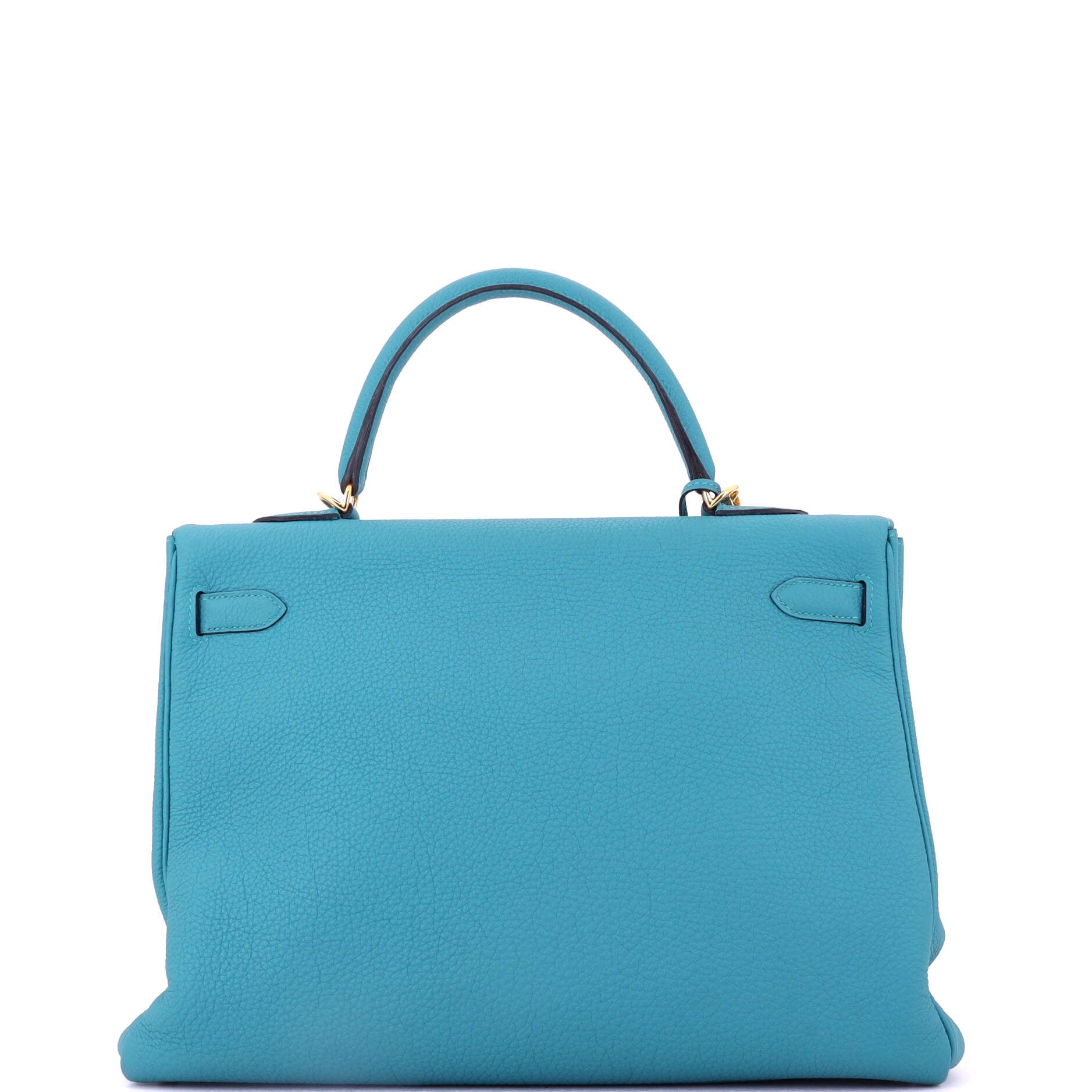 Kelly Handbag Turquoise Togo with Gold Hardware 35