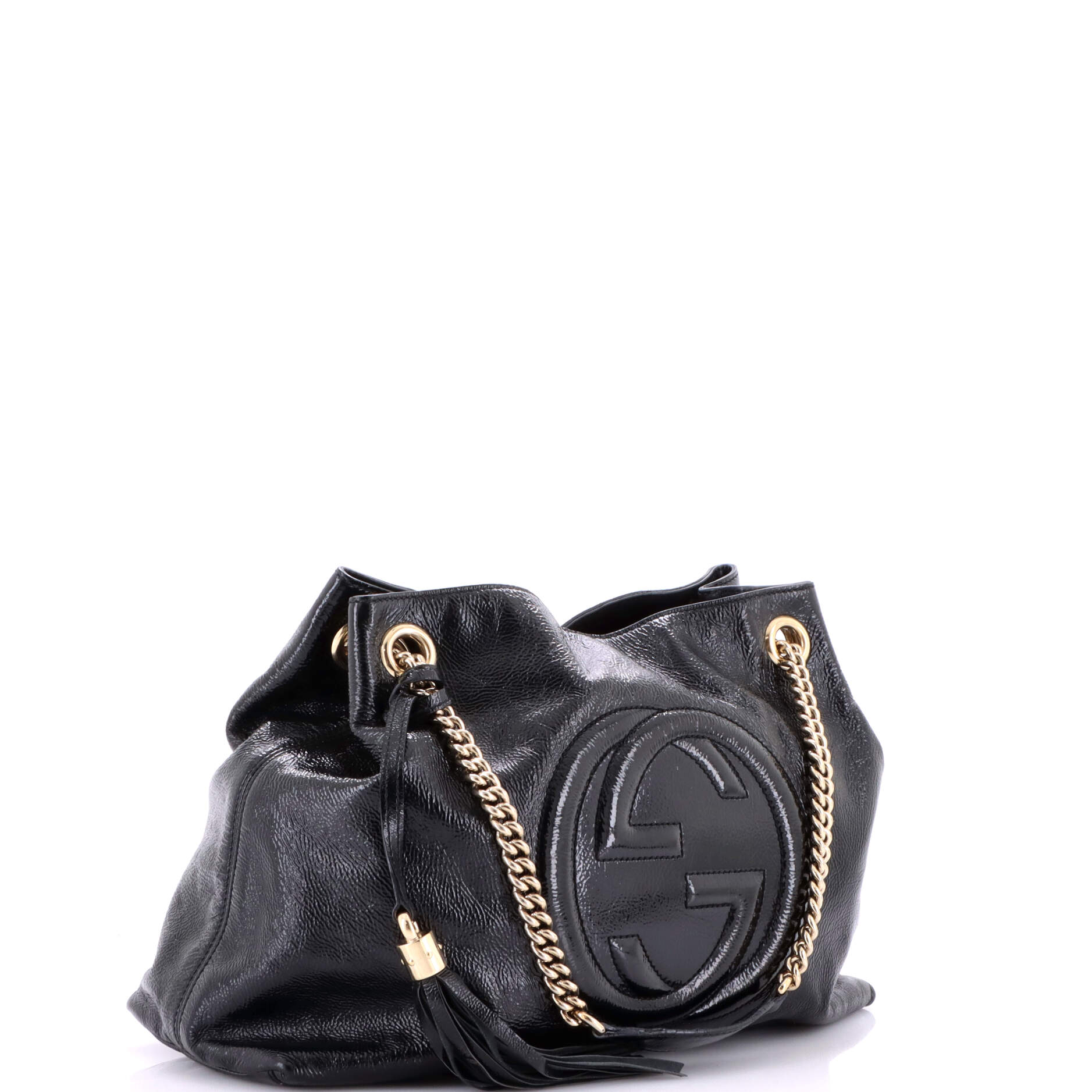 Soho Chain Strap Shoulder Bag Patent Medium