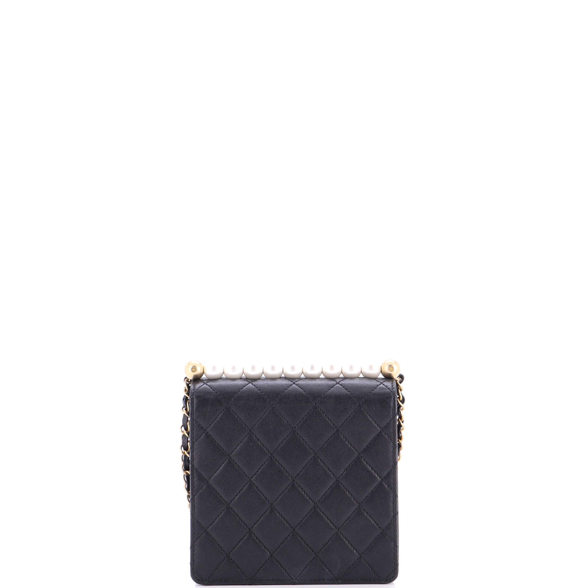 Chic Pearls Flap Bag Quilted Goatskin Mini