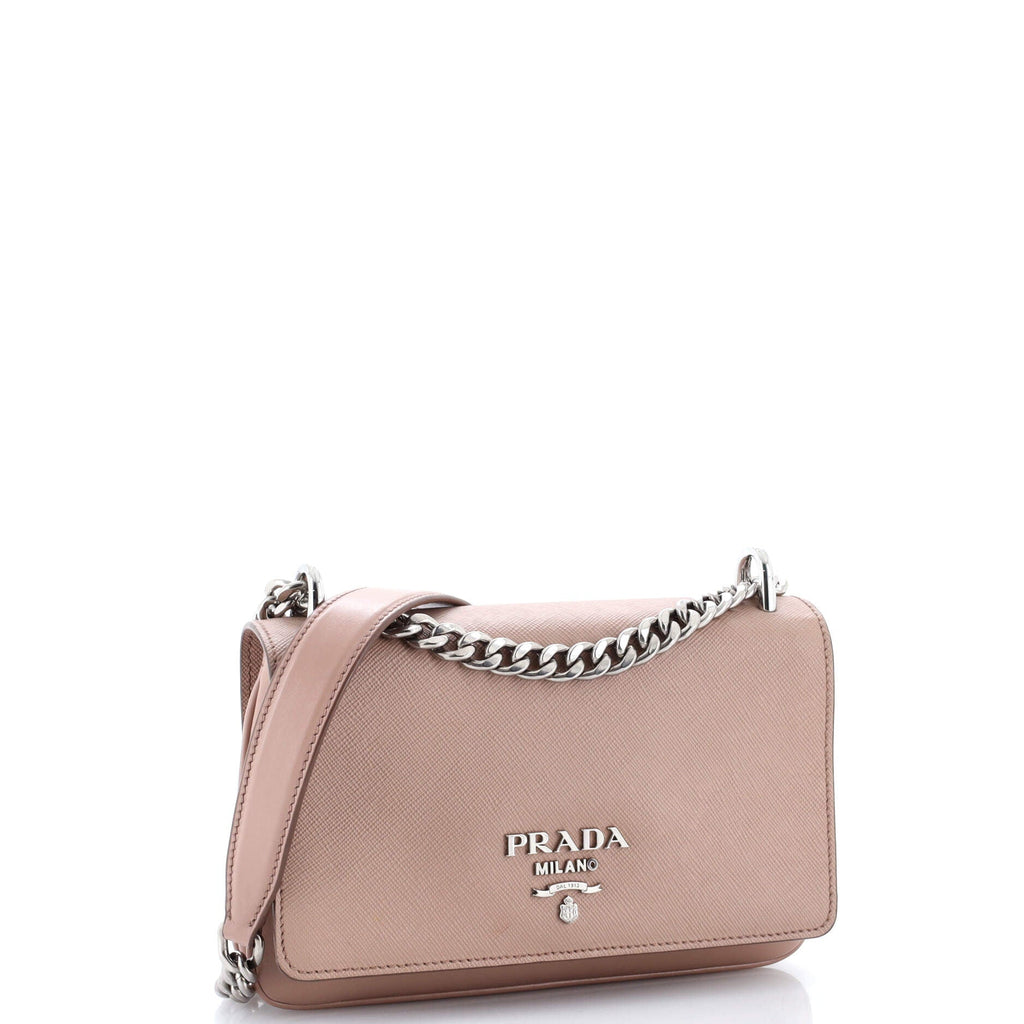 Chain Flap Crossbody Bag Saffiano and Soft Calf Small