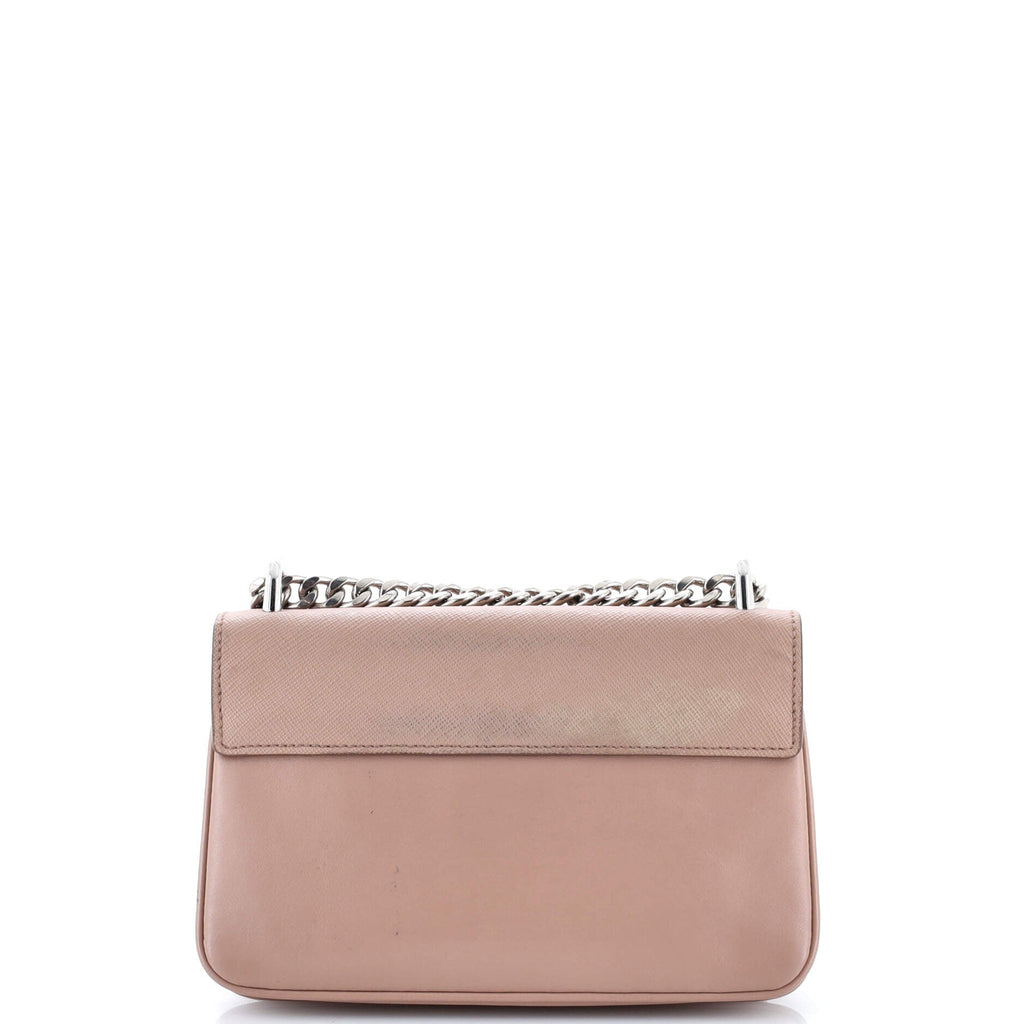 Chain Flap Crossbody Bag Saffiano and Soft Calf Small