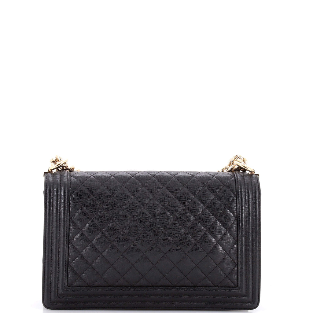 Boy Flap Bag Quilted Caviar New Medium