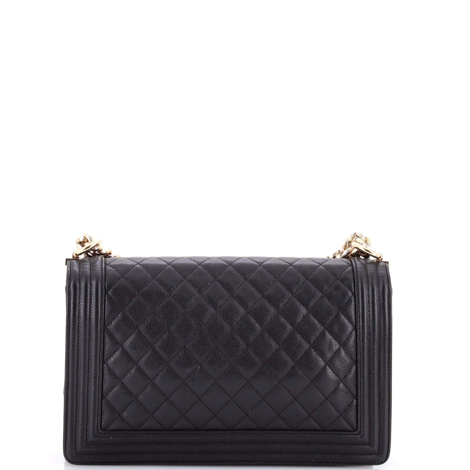 Boy Flap Bag Quilted Caviar New Medium