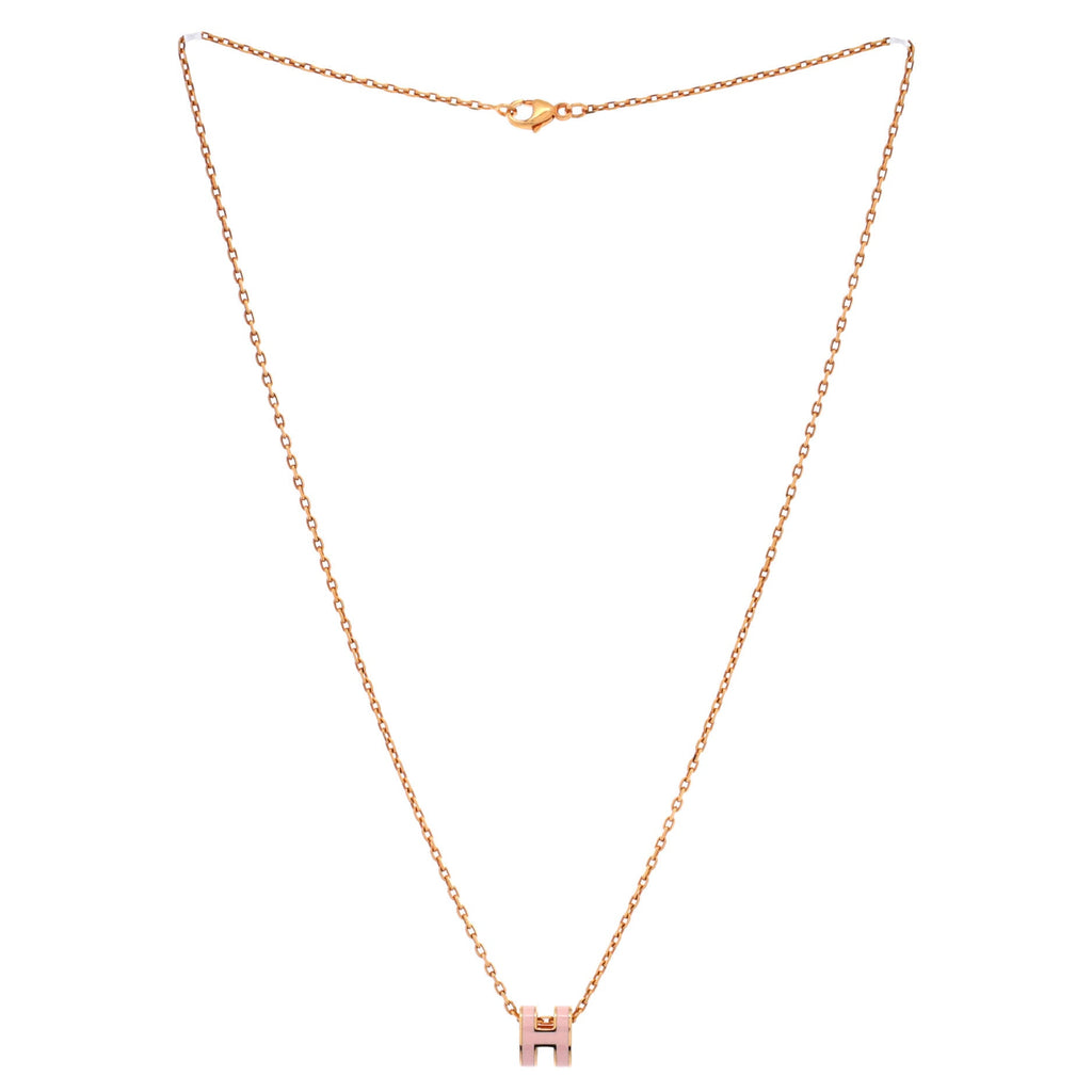 Pop H Pendant Chain Necklace Metal and Enamel Mini
