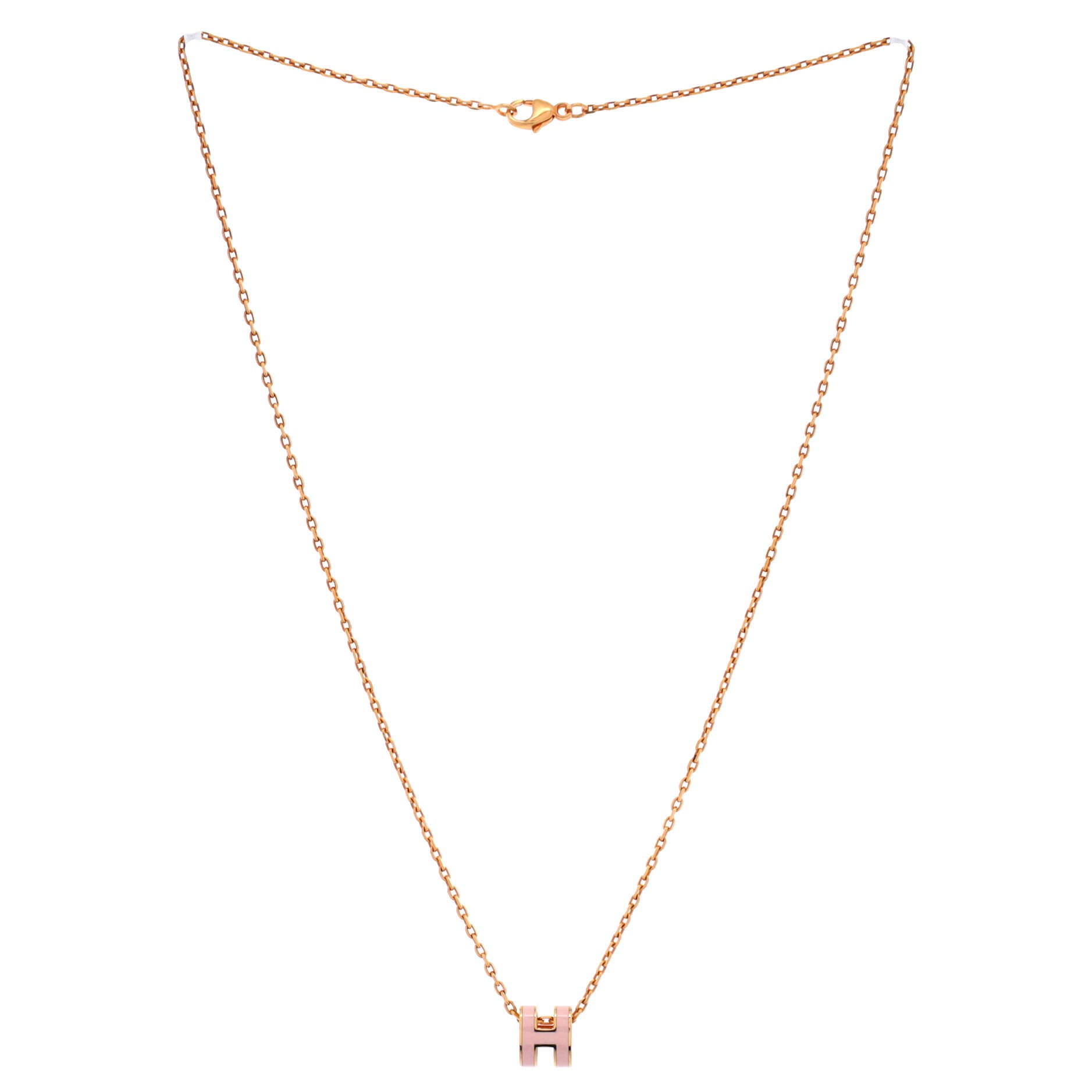 Pop H Pendant Chain Necklace Metal and Enamel Mini