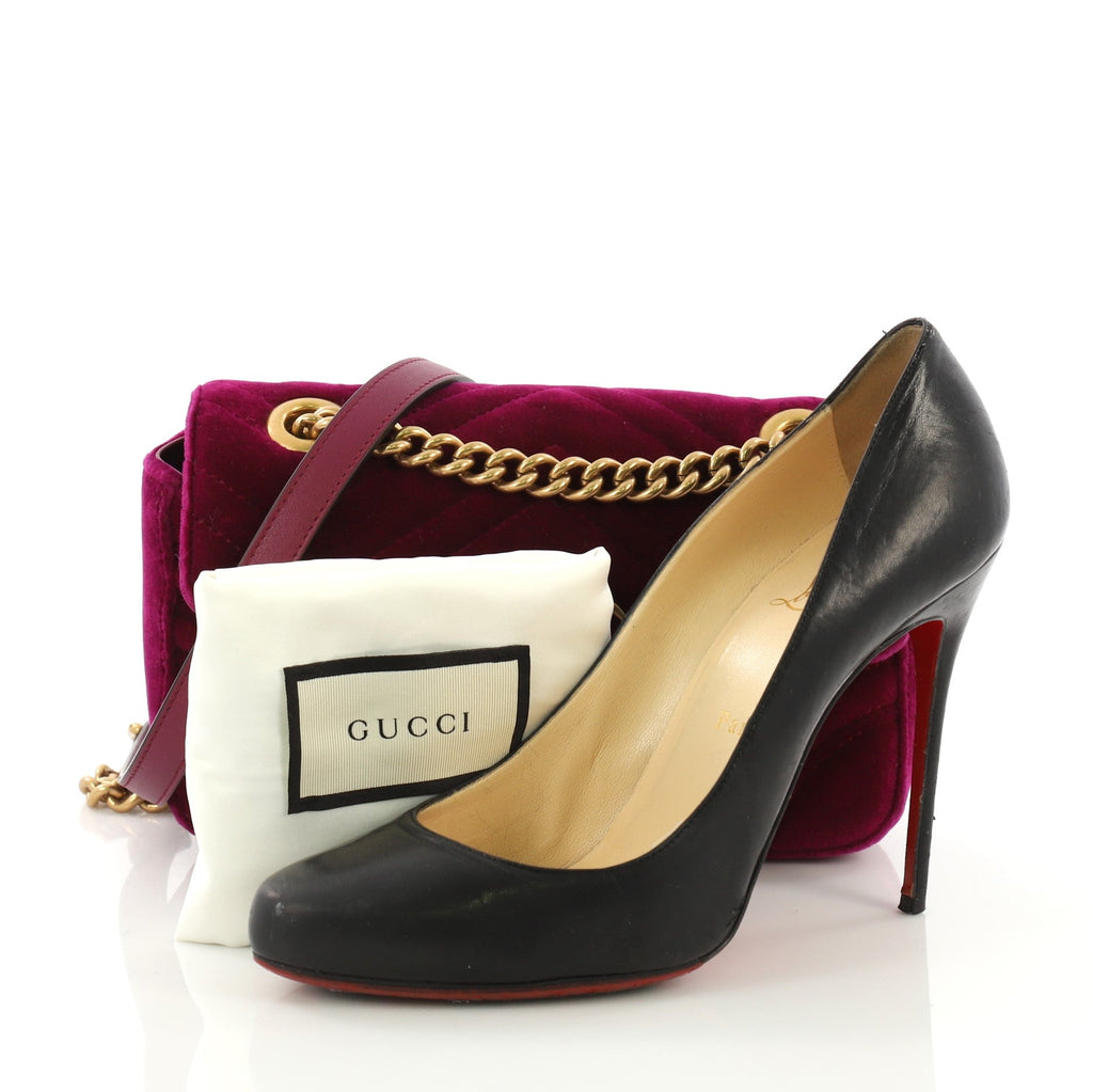 GG Marmont Flap Bag Matelasse Velvet Mini