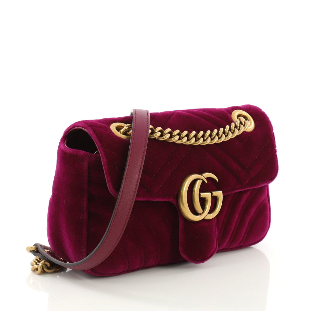 GG Marmont Flap Bag Matelasse Velvet Mini