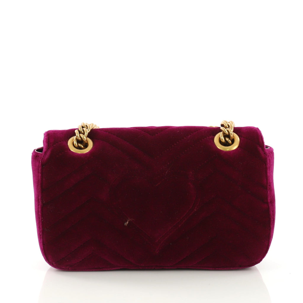 GG Marmont Flap Bag Matelasse Velvet Mini