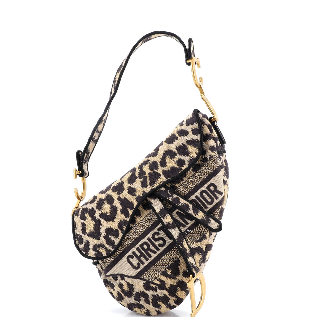 Saddle Handbag Mizza Embroidered Canvas Medium
