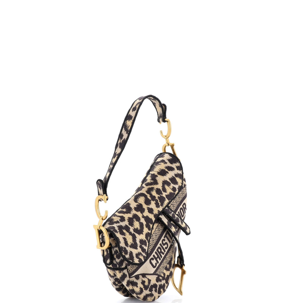 Saddle Handbag Mizza Embroidered Canvas Medium