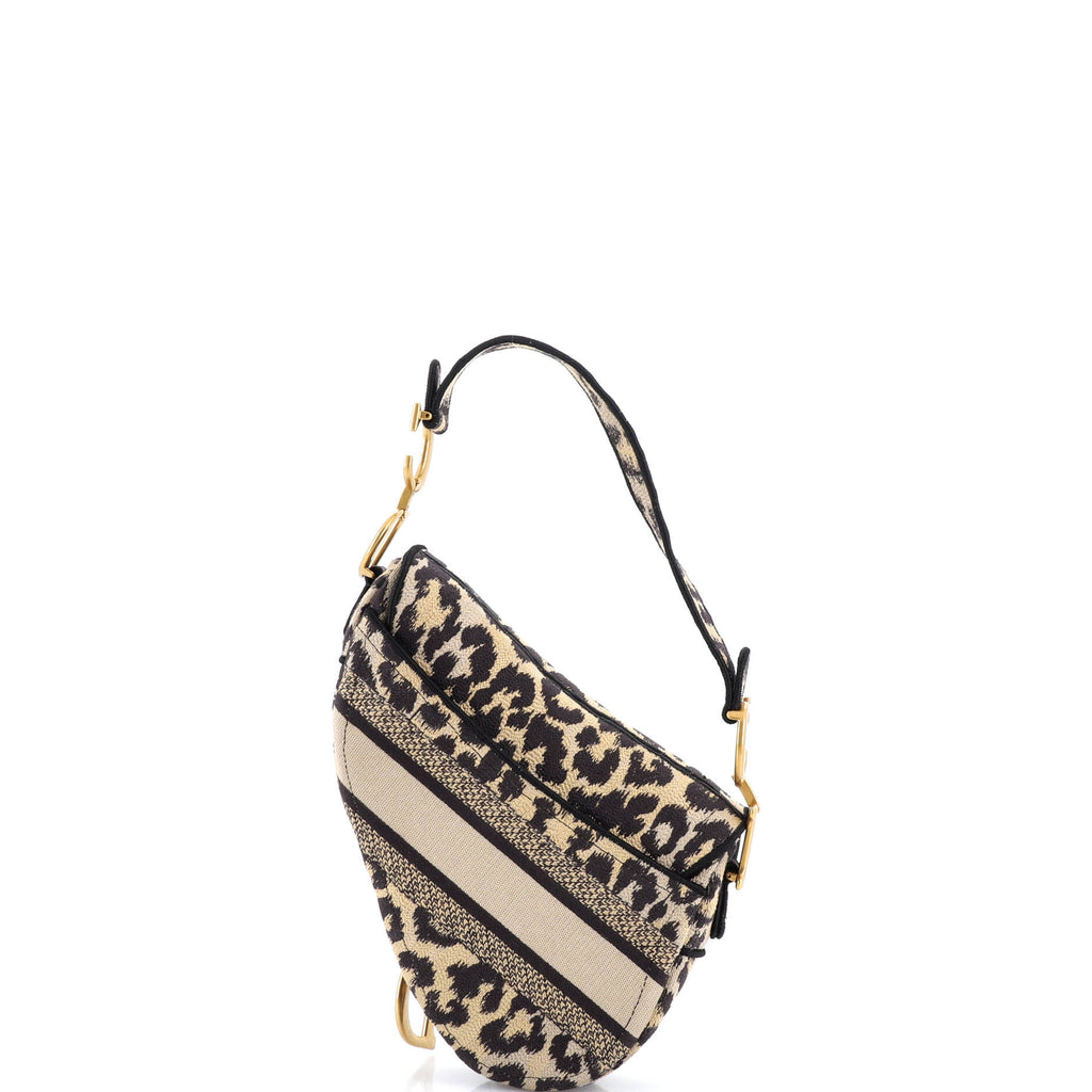 Saddle Handbag Mizza Embroidered Canvas Medium