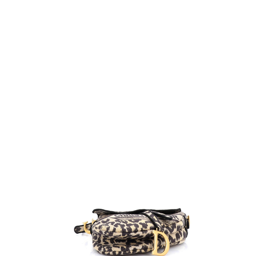 Saddle Handbag Mizza Embroidered Canvas Medium