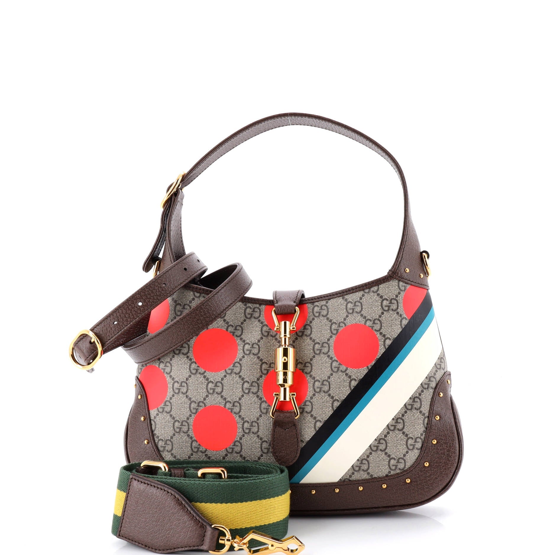 Jackie 1961 Hobo Studded Printed GG Coated Canvas Small
