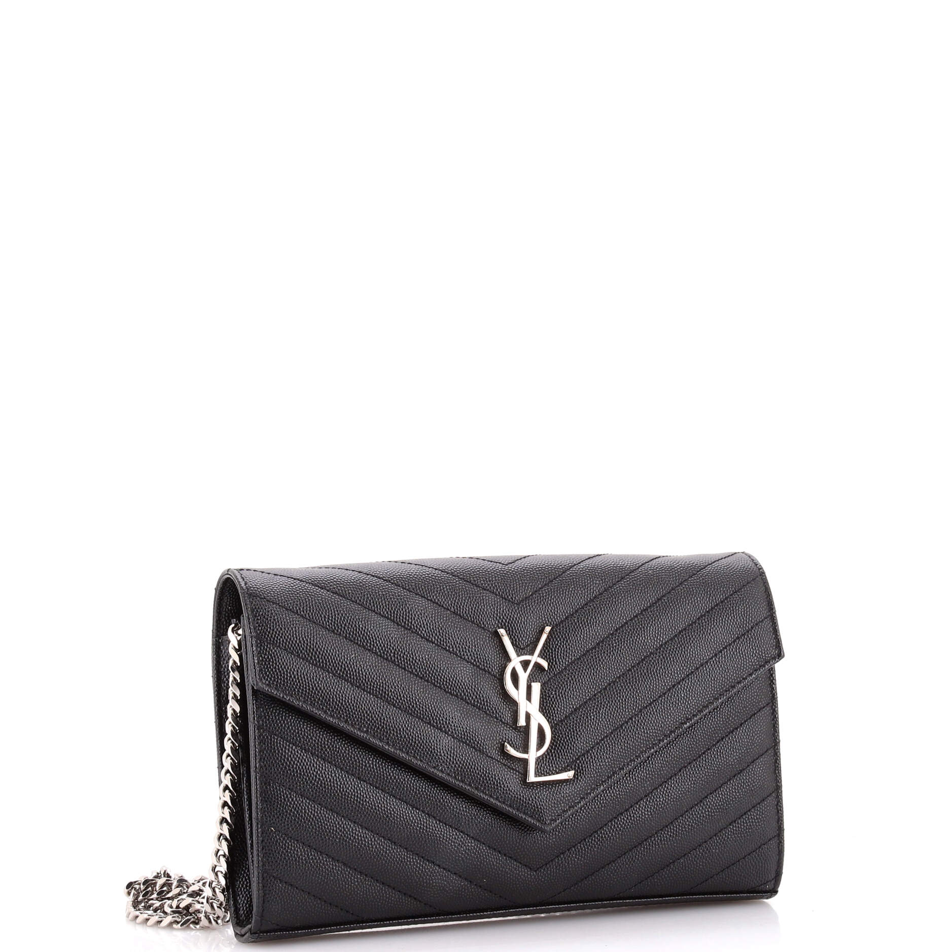 Classic Monogram Wallet on Chain Matelasse Chevron Leather Medium