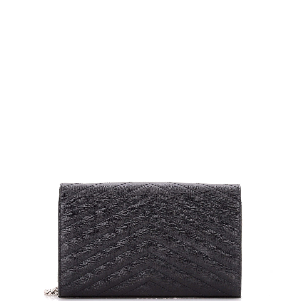 Classic Monogram Wallet on Chain Matelasse Chevron Leather Medium