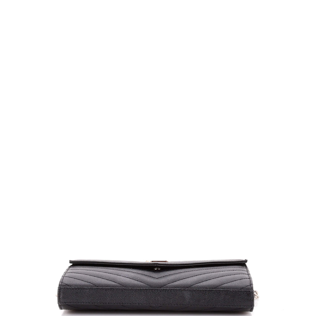 Classic Monogram Wallet on Chain Matelasse Chevron Leather Medium