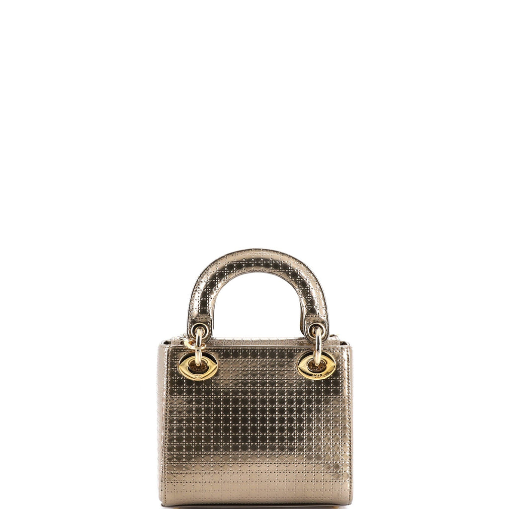 Lady Dior Chain Bag Cannage Quilt Patent Mini