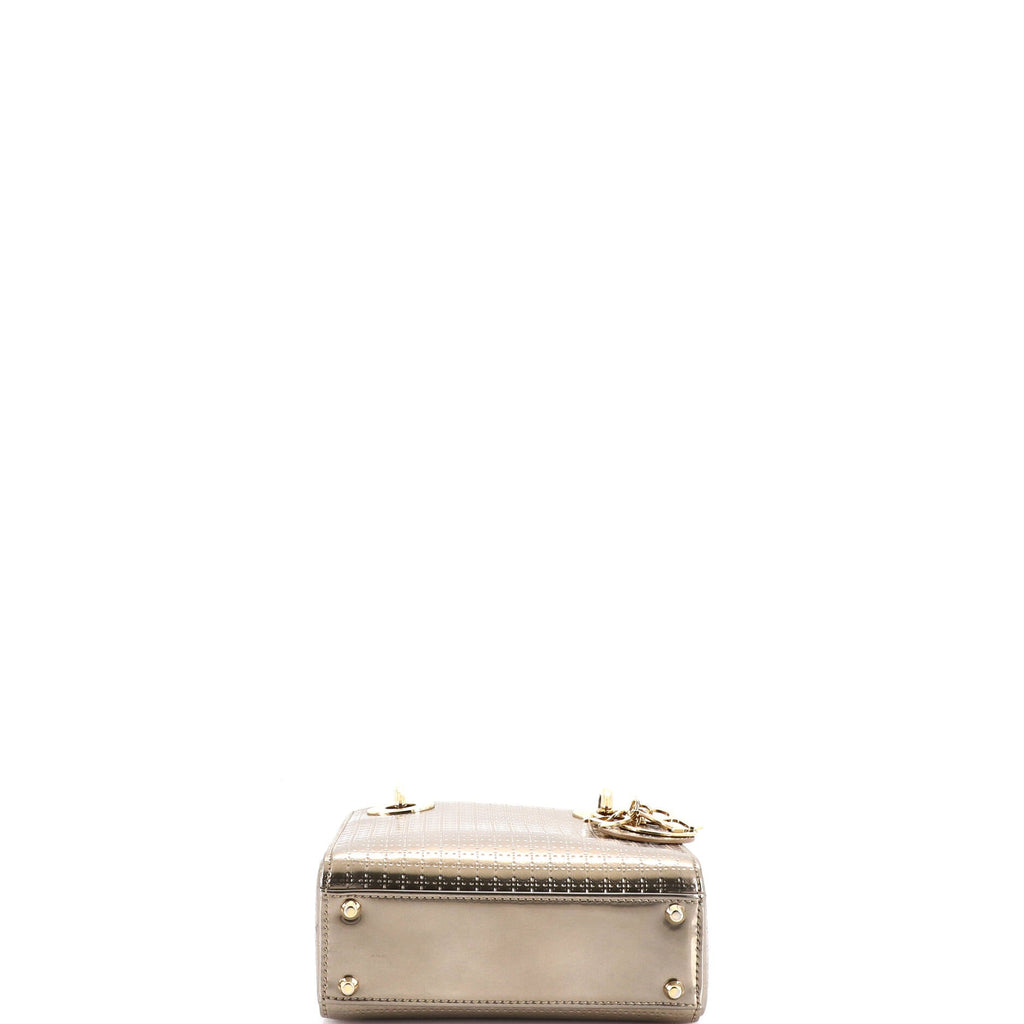 Lady Dior Chain Bag Cannage Quilt Patent Mini