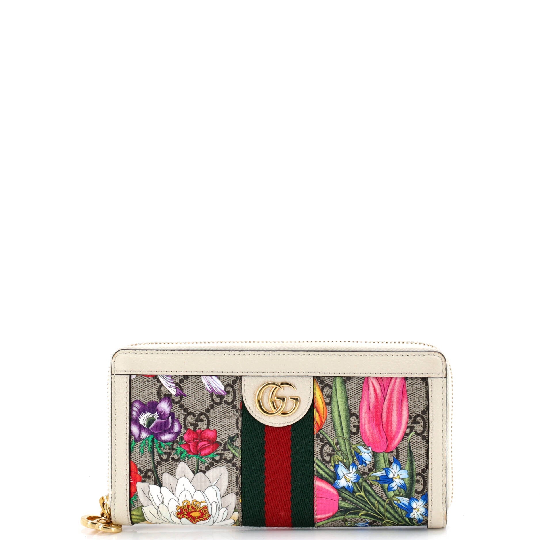 Ophidia Zip Around Wallet Flora GG Coated Canvas