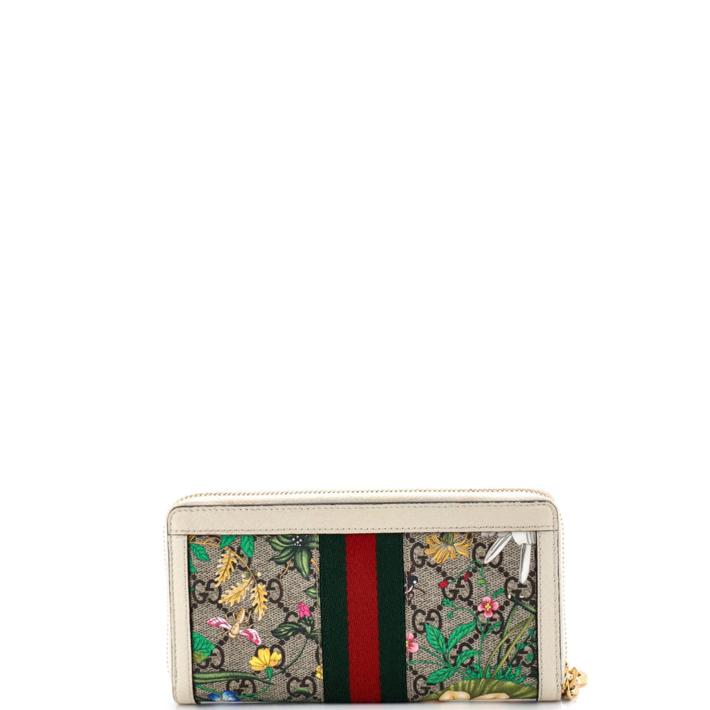 Ophidia Zip Around Wallet Flora GG Coated Canvas
