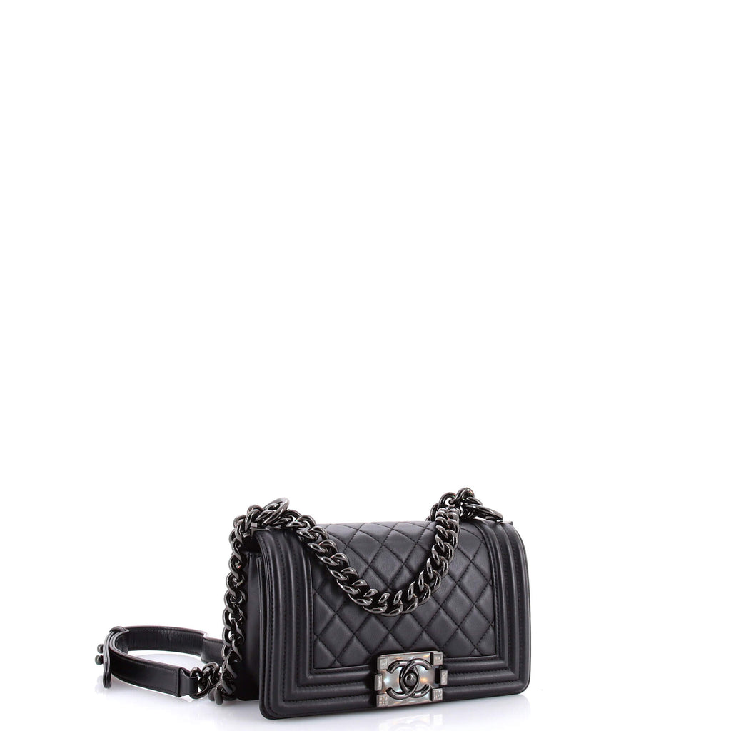 So Black Boy Flap Bag Quilted Lambskin Small