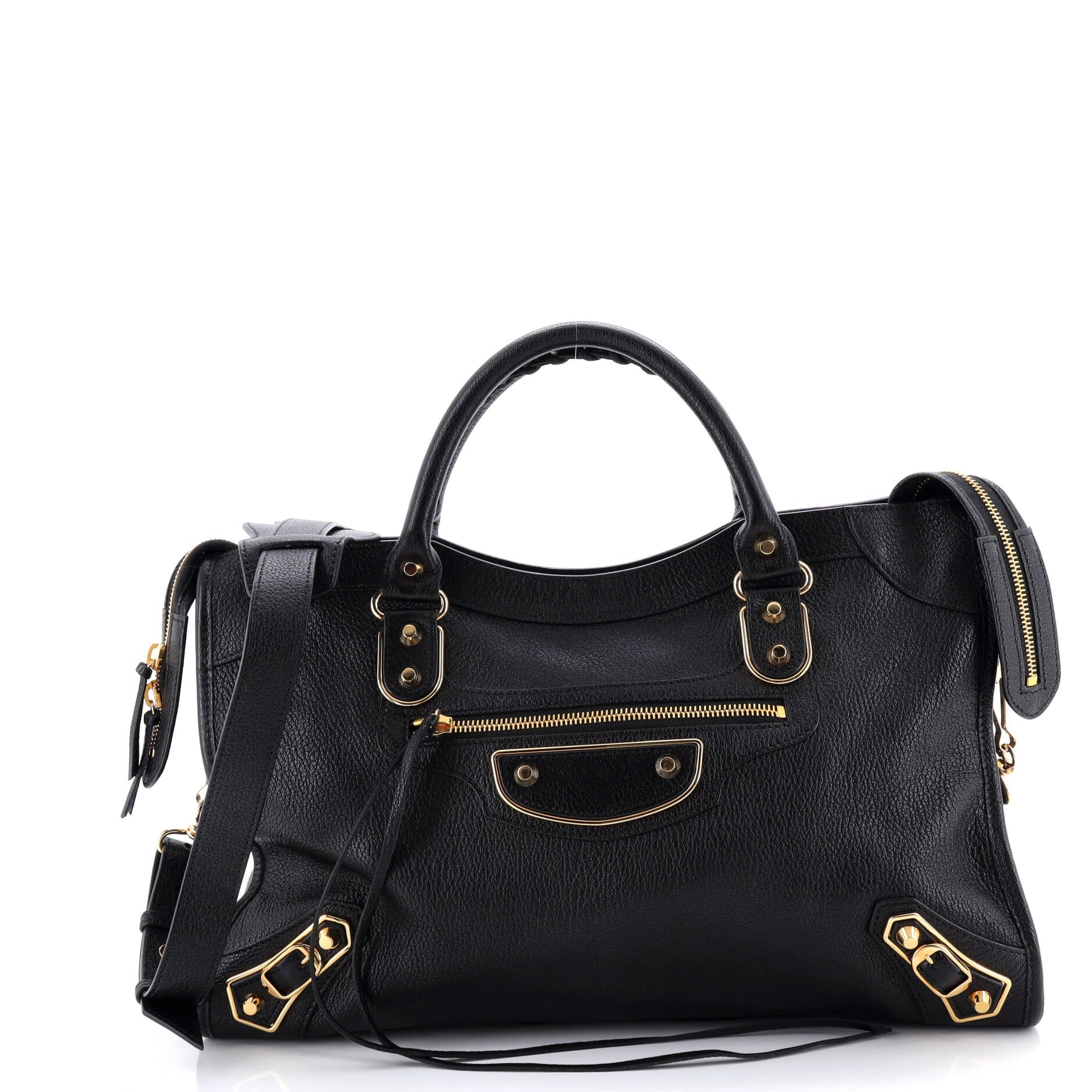 City Classic Metallic Edge Bag Leather Medium