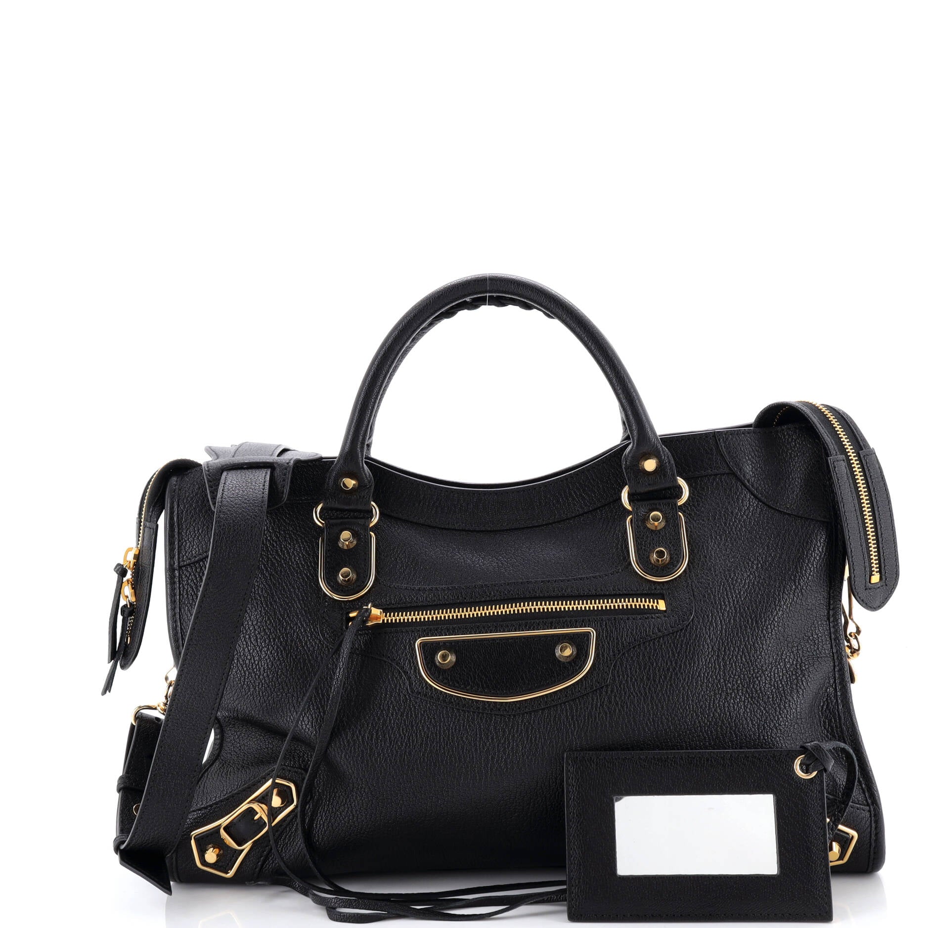 City Classic Metallic Edge Bag Leather Medium