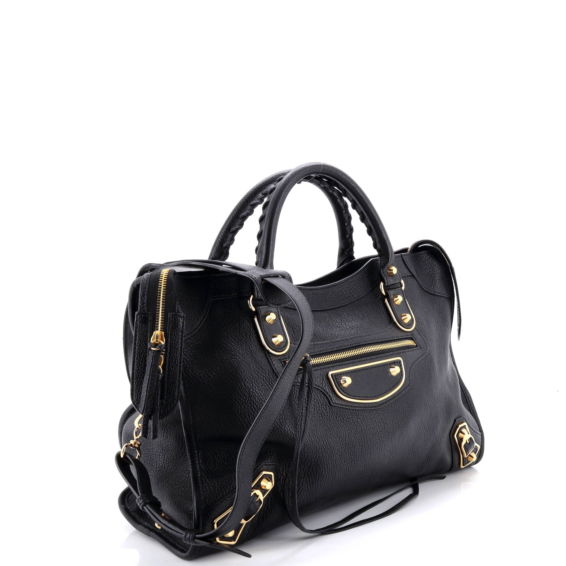 City Classic Metallic Edge Bag Leather Medium