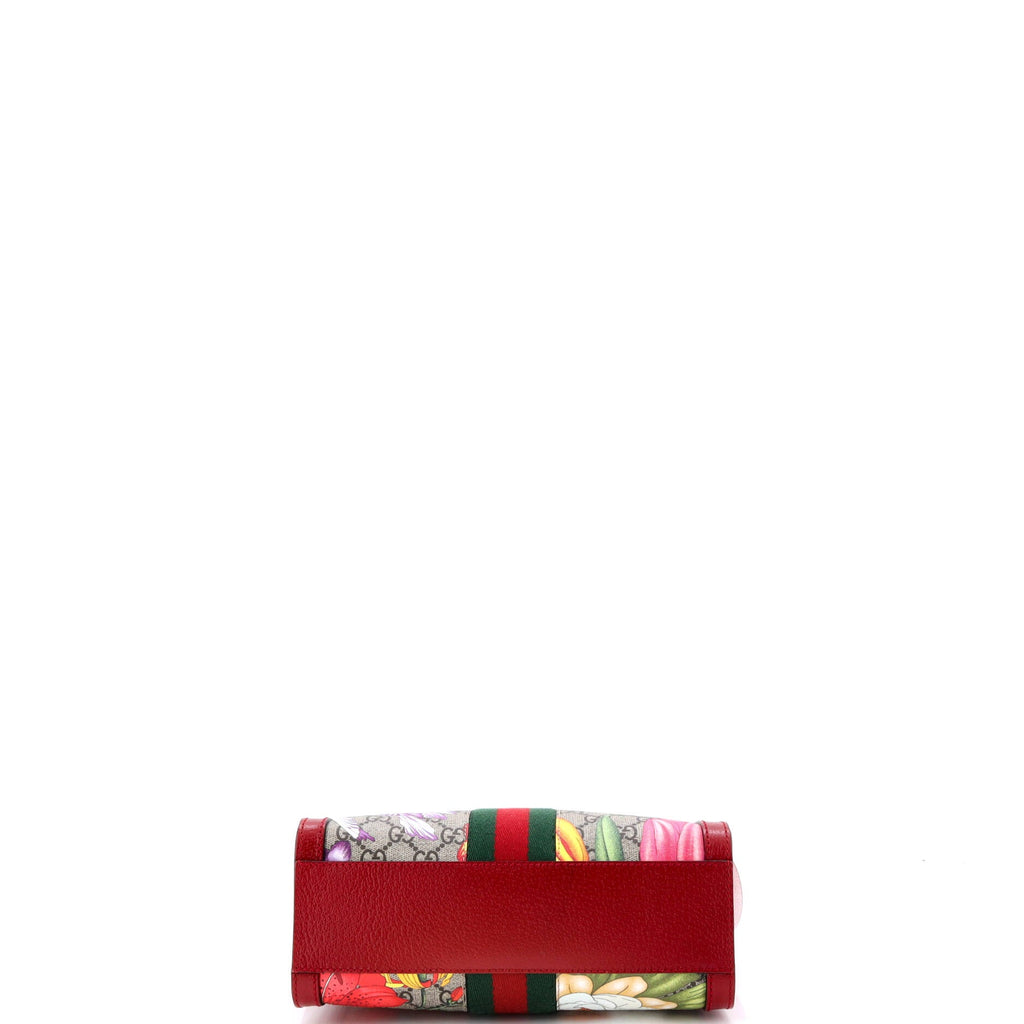Ophidia Top Handle Tote Flora GG Coated Canvas Small