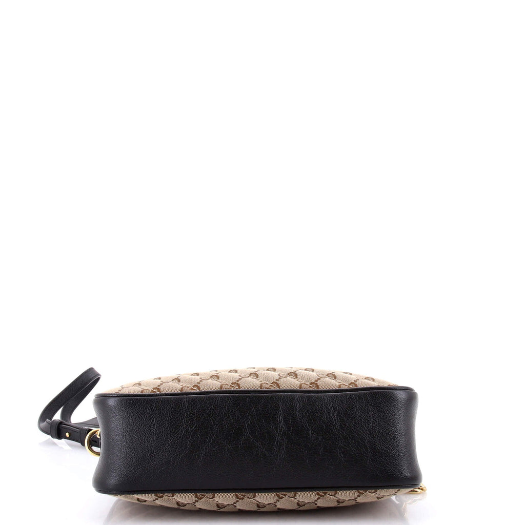 GG Marmont Shoulder Bag Diagonal Quilted GG Canvas with Leather Small