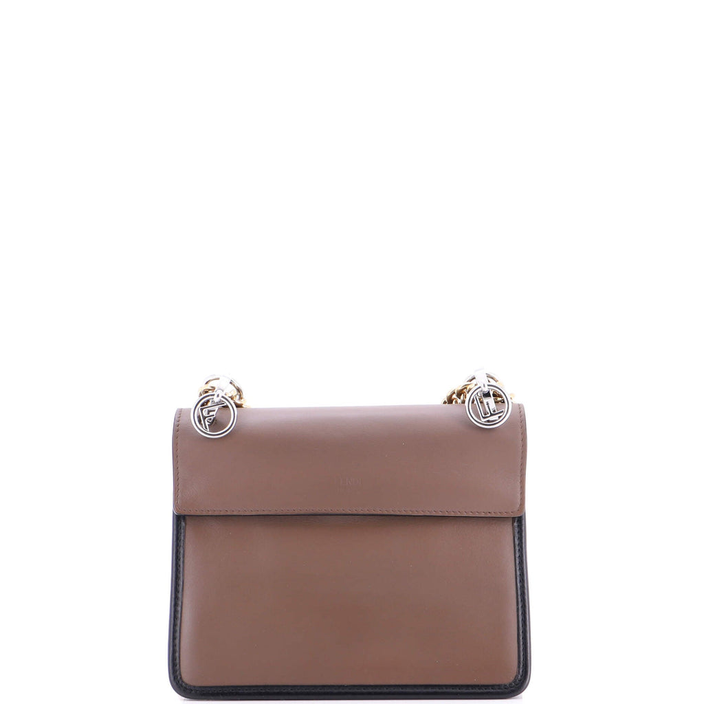 Kan I F Shoulder Bag Leather with Zucca Embossed Detail Small