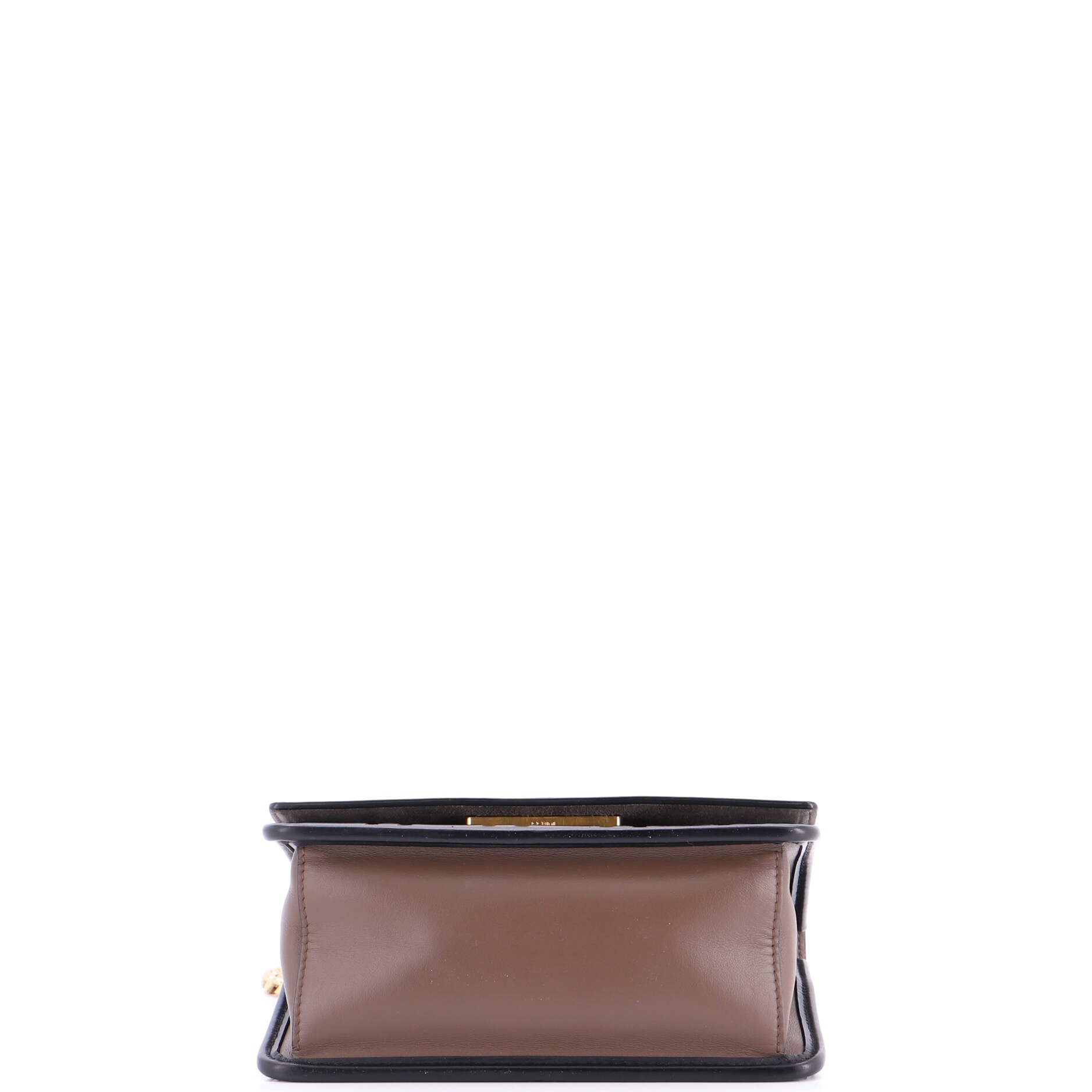 Kan I F Shoulder Bag Leather with Zucca Embossed Detail Small