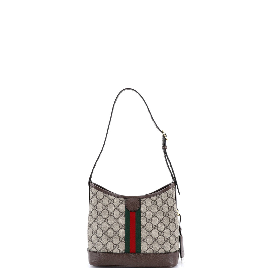 Ophidia Open Bucket Bag GG Coated Canvas with Leather Small