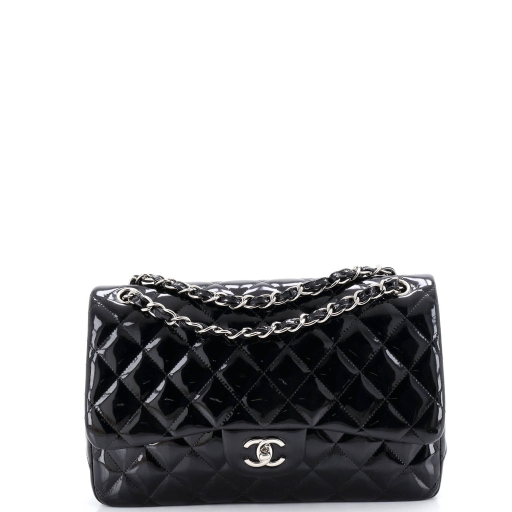 Classic Double Flap Bag Quilted Patent Jumbo