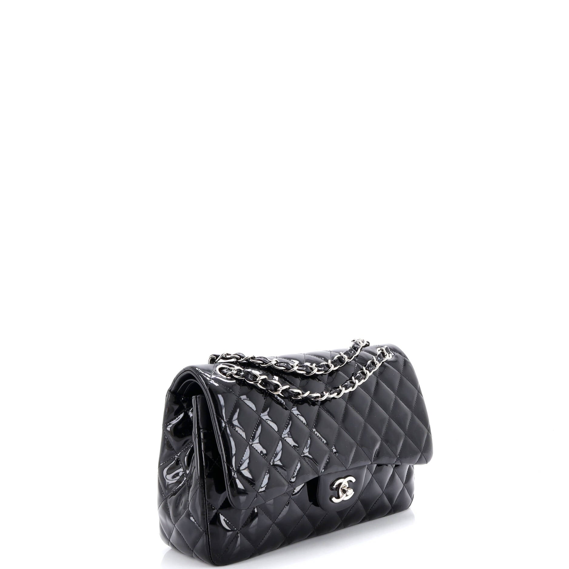 Classic Double Flap Bag Quilted Patent Jumbo