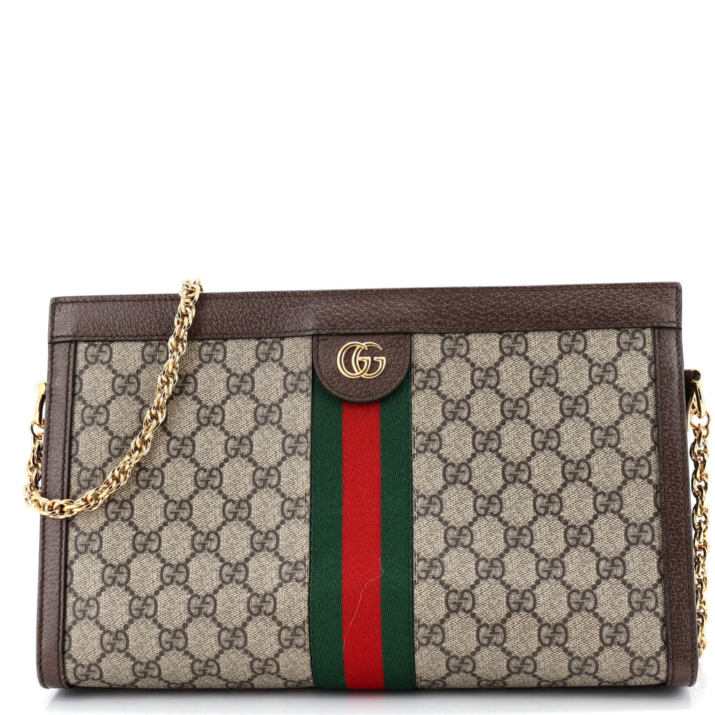 Ophidia Chain Shoulder Bag GG Coated Canvas Medium