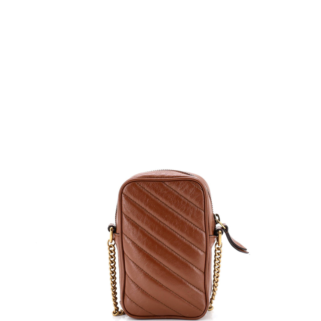 GG Marmont Vertical Phone Crossbody Bag Matelasse Leather Mini
