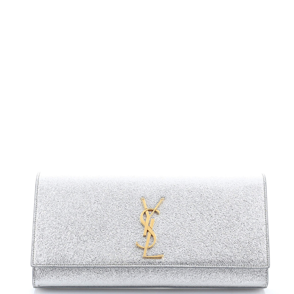 Classic Monogram Clutch Metallic Calfskin Long