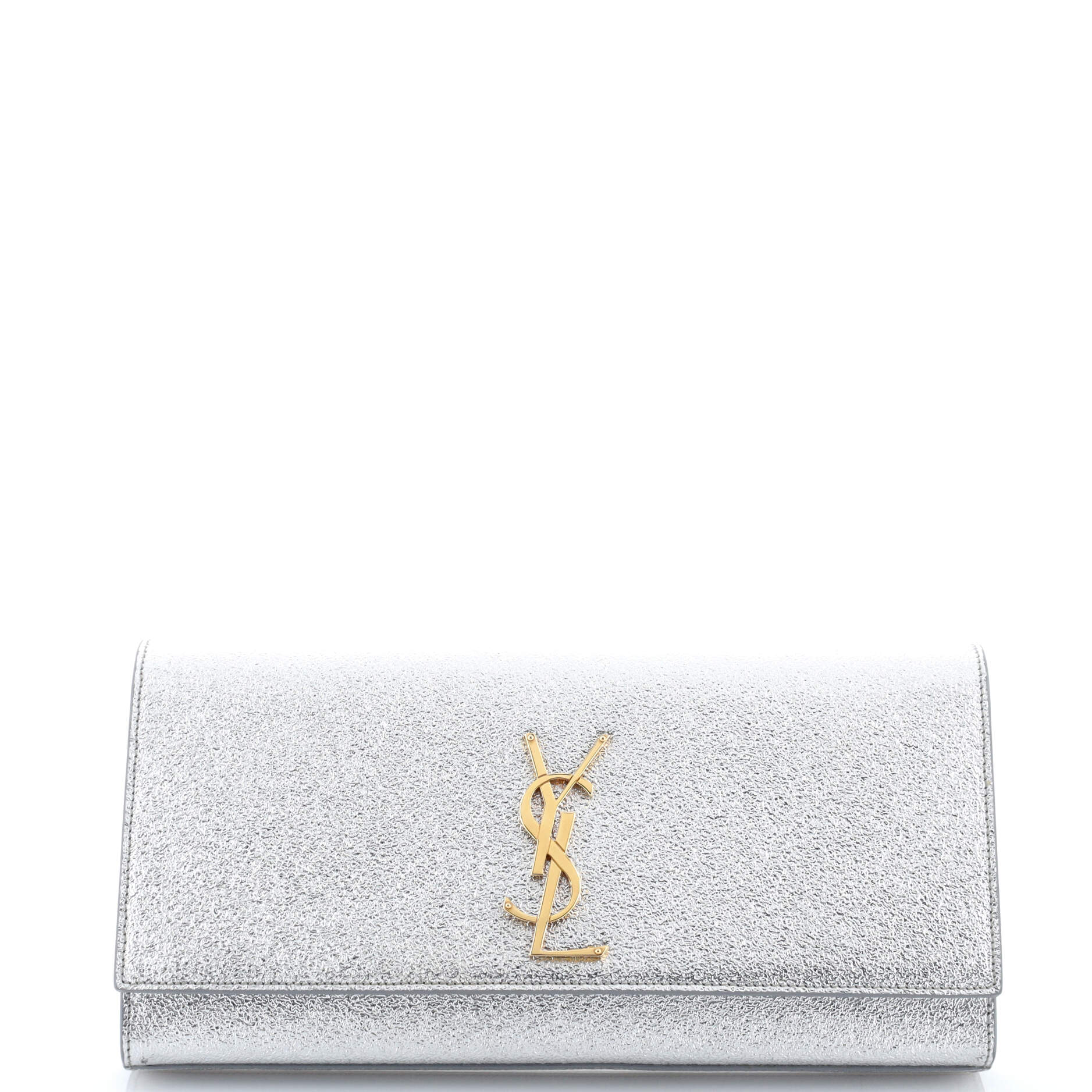 Classic Monogram Clutch Metallic Calfskin Long