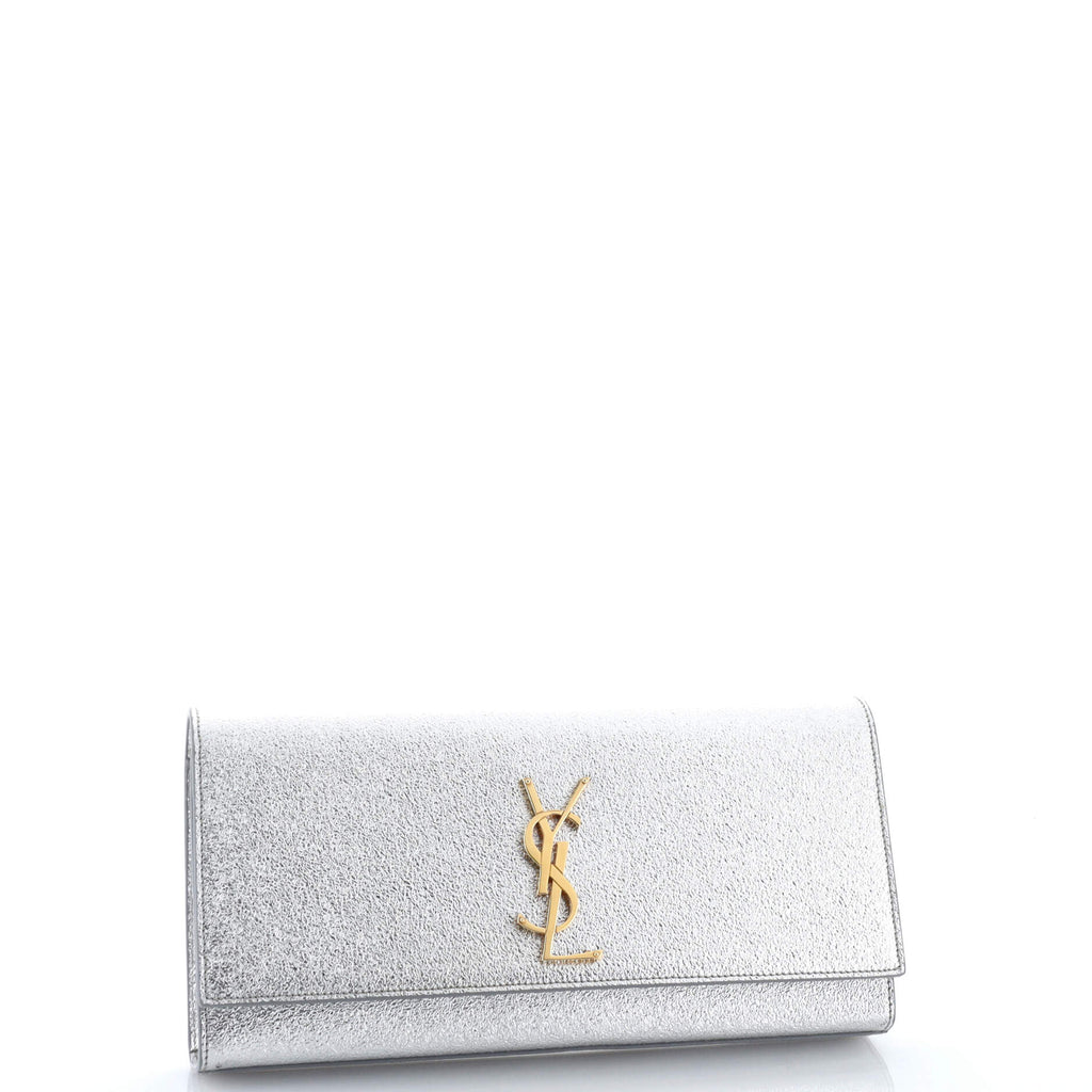 Classic Monogram Clutch Metallic Calfskin Long