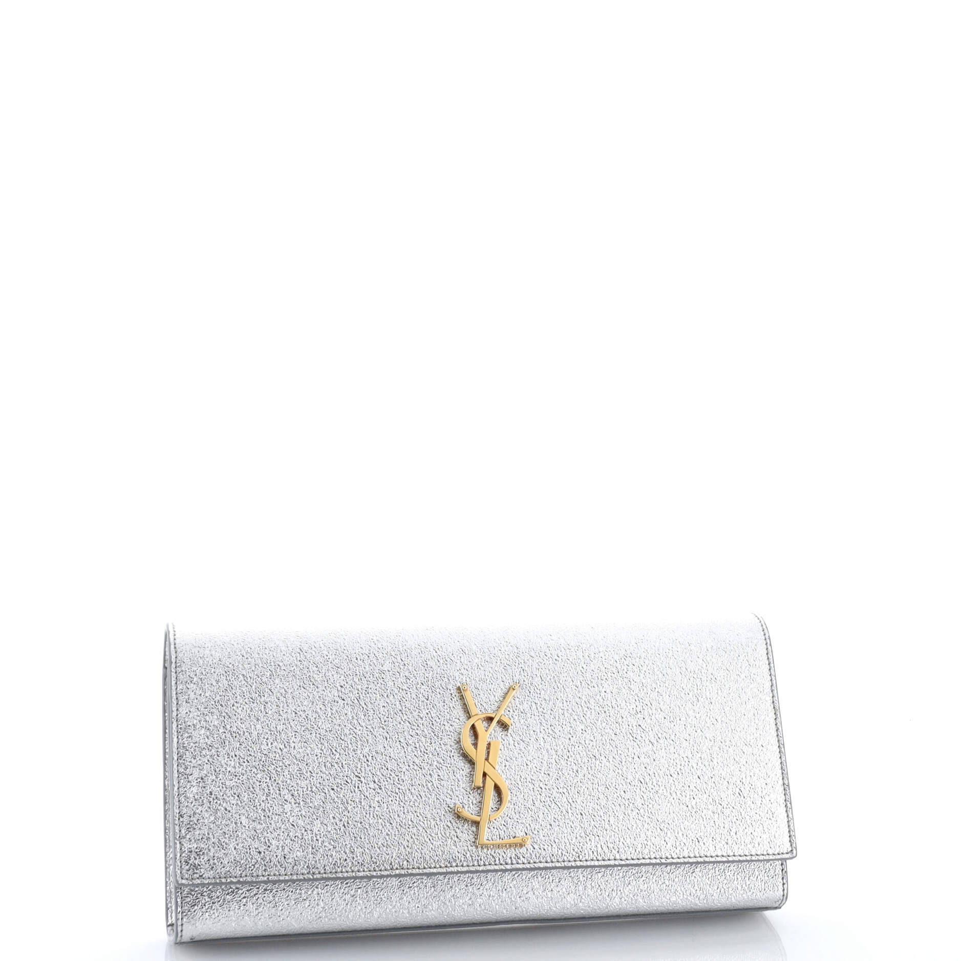 Classic Monogram Clutch Metallic Calfskin Long