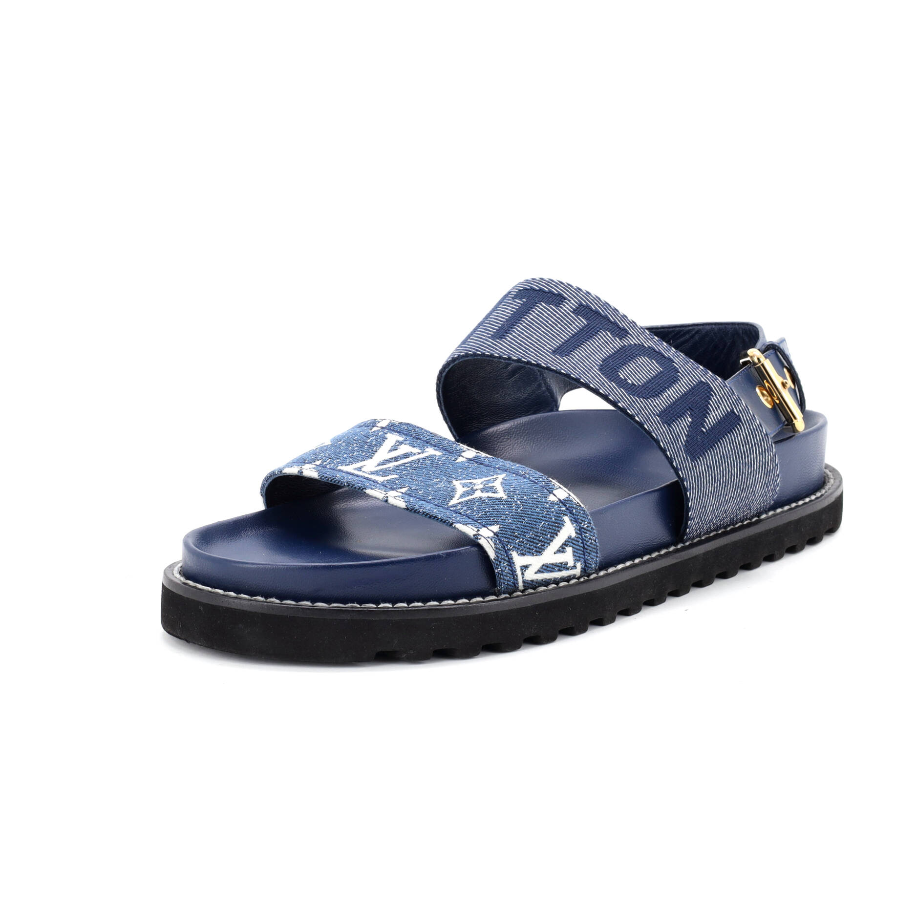 Women's Paseo Flat Comfort Sandals Monogram Denim