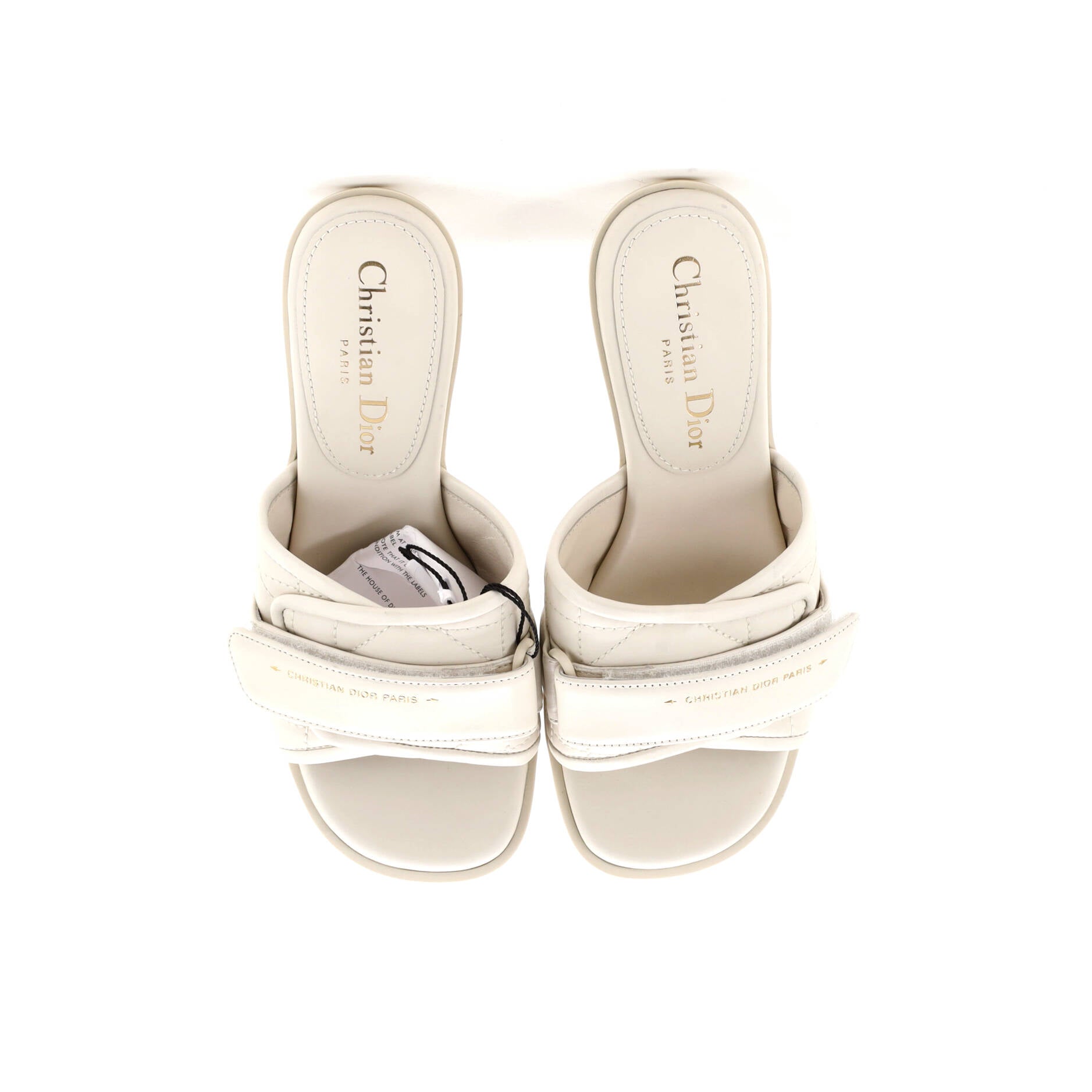 Women's Dio(r)evolution Heeled Slide Sandals Cannage Quilt Leather