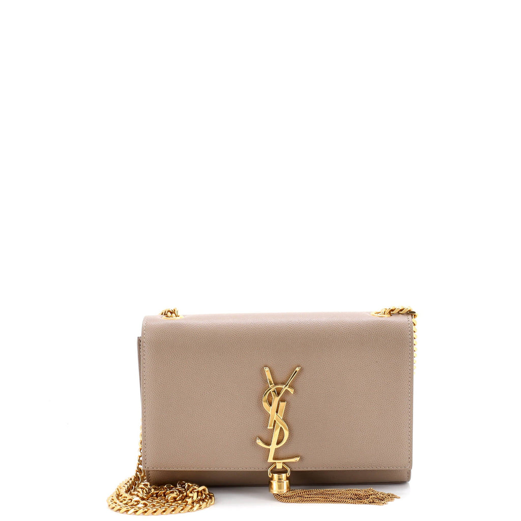 Classic Monogram Tassel Crossbody Bag Grainy Leather Small