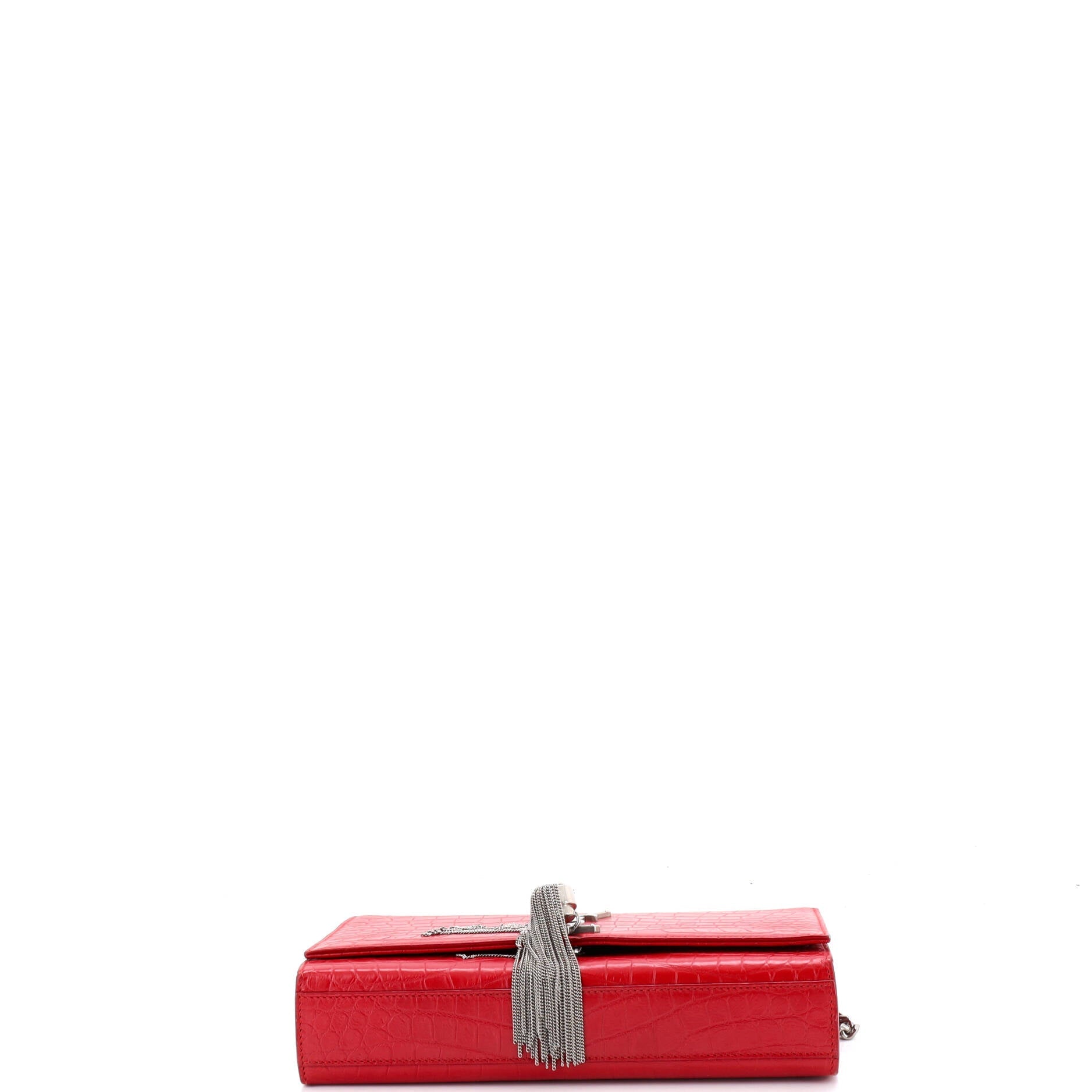 Classic Monogram Tassel Crossbody Bag Crocodile Embossed Leather Medium