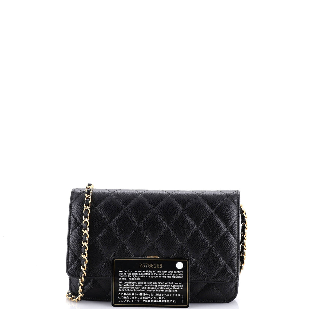 Wallet on Chain Quilted Caviar