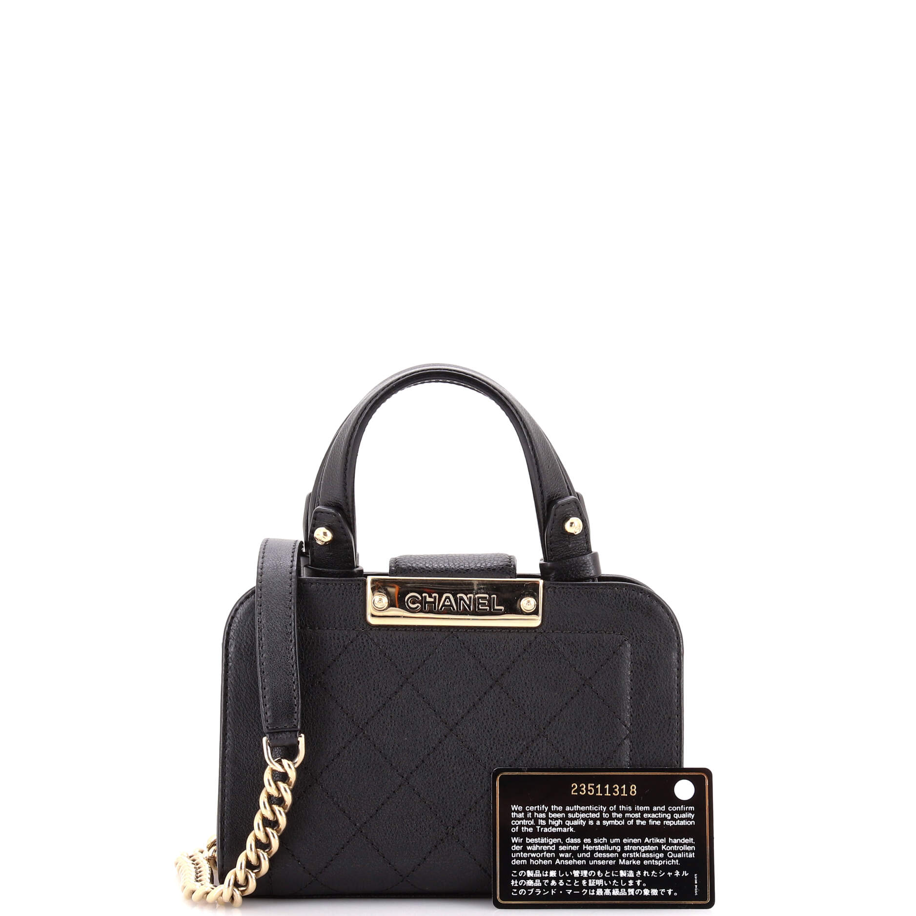 Label Click Shopping Tote Quilted Calfskin Mini