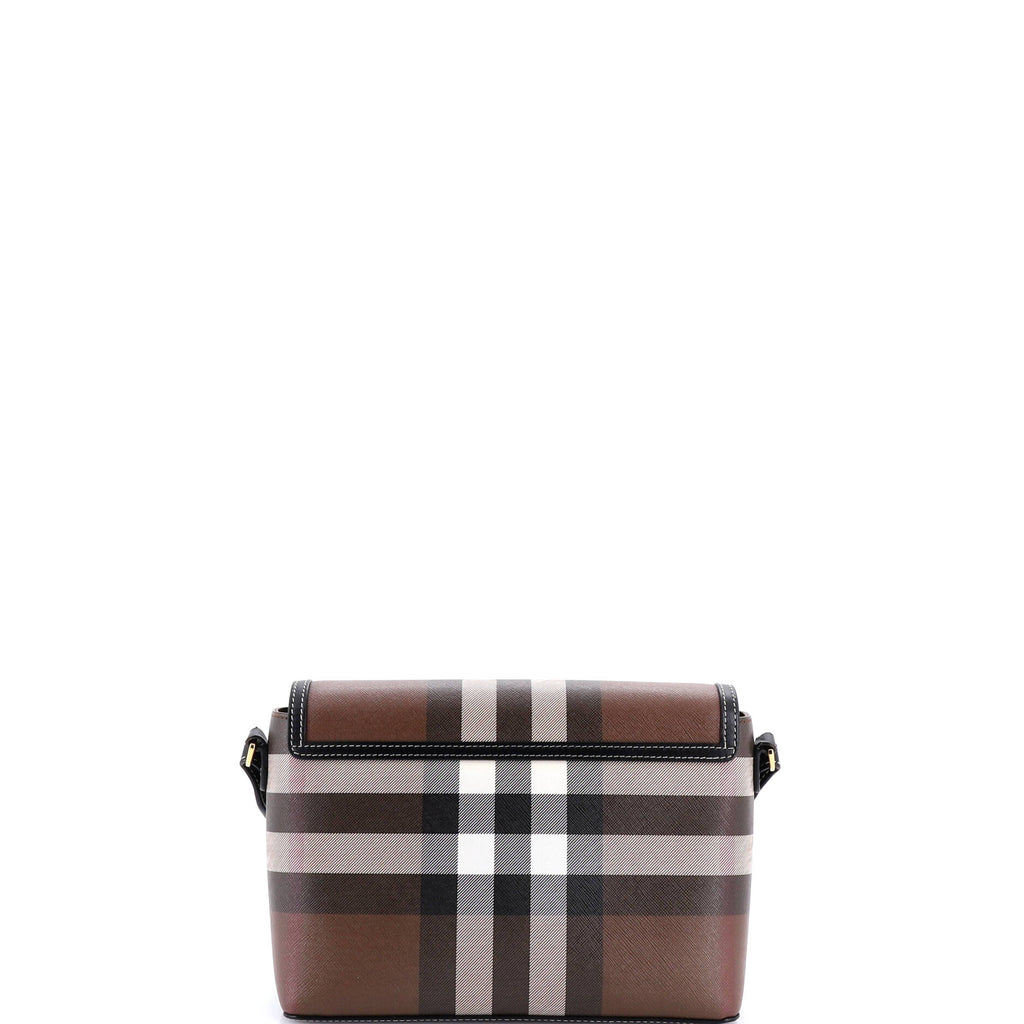 Note Crossbody Bag Check Canvas and Leather Medium