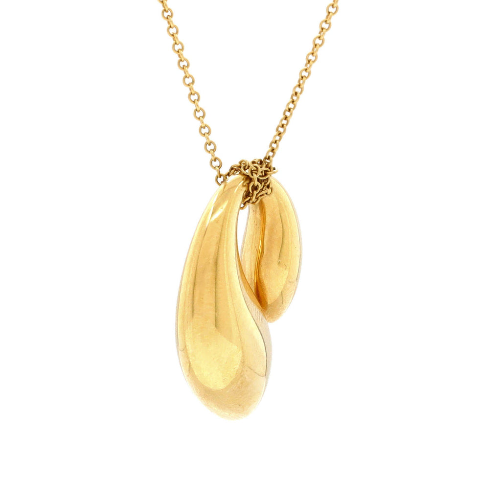 Elsa Peretti Double Teardrop Necklace 18K Yellow Gold