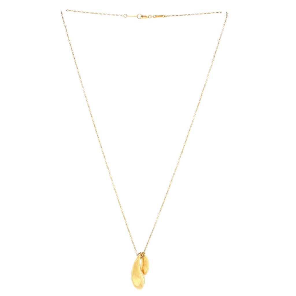 Elsa Peretti Double Teardrop Necklace 18K Yellow Gold